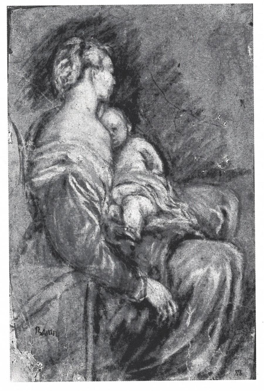 Seated Woman Holding a Child on Her Knees