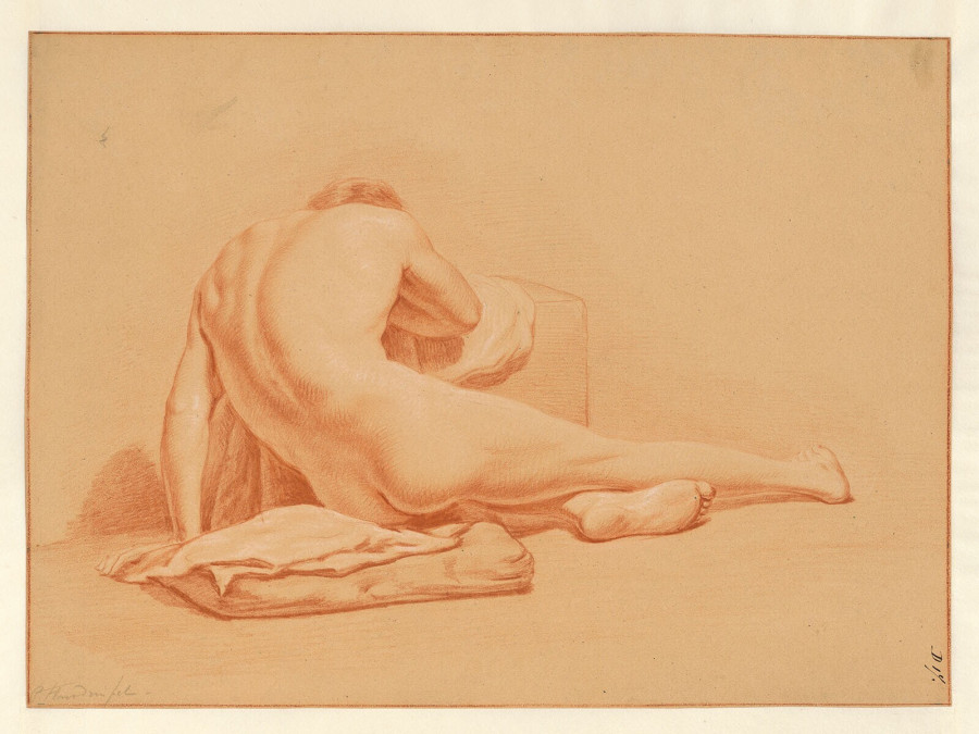 Reclining Male Nude, Seen from the Back