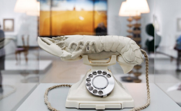 A work of art consisting of a telephone